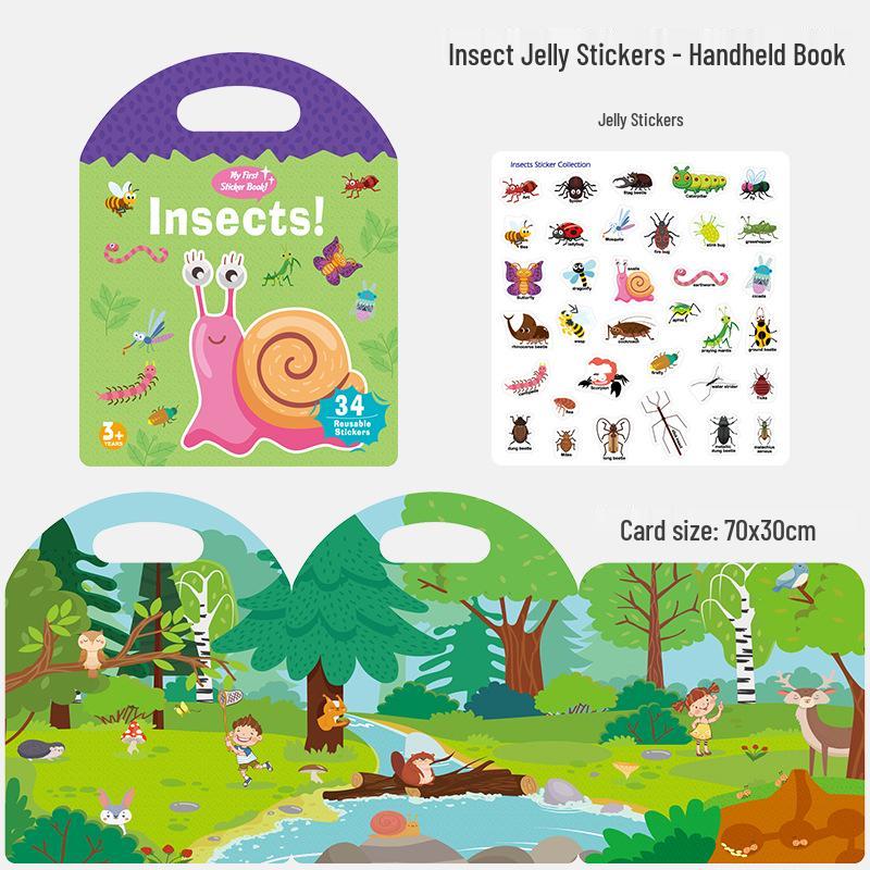Kids Quiet Jelly Sticker Book: Educational Toy for Ages 2-6, Focus & Sticker Painting Activity