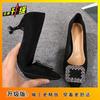 Women's Shoes Spring and Autumn 2025 New Low-heeled Single Shoes Women's Versatile and Sexy 5cm 3cm Stiletto Cat Heel Small High Heels