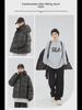 Unisex Black Gold Hooded Down and Velvet Cotton Jacket – Warm Autumn/Winter Coat