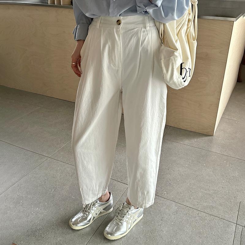 High-Waist Freizeithosen für Damen im Frühling Neueste Kleine und Vielseitige Schmaler und Entspannter Schnitt Hosen Gerade Hosen