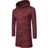 Cappotti da giacca con cappuccio a maniche lunghe in felpa cardigan con bottoni tinta unita da uomo