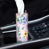 1Roll/2Rolls Flower Patterned Cylindrical Tissue, Napkins, Handkerchiefs, Travel Tissue Holders Suitable for Cars and Homes