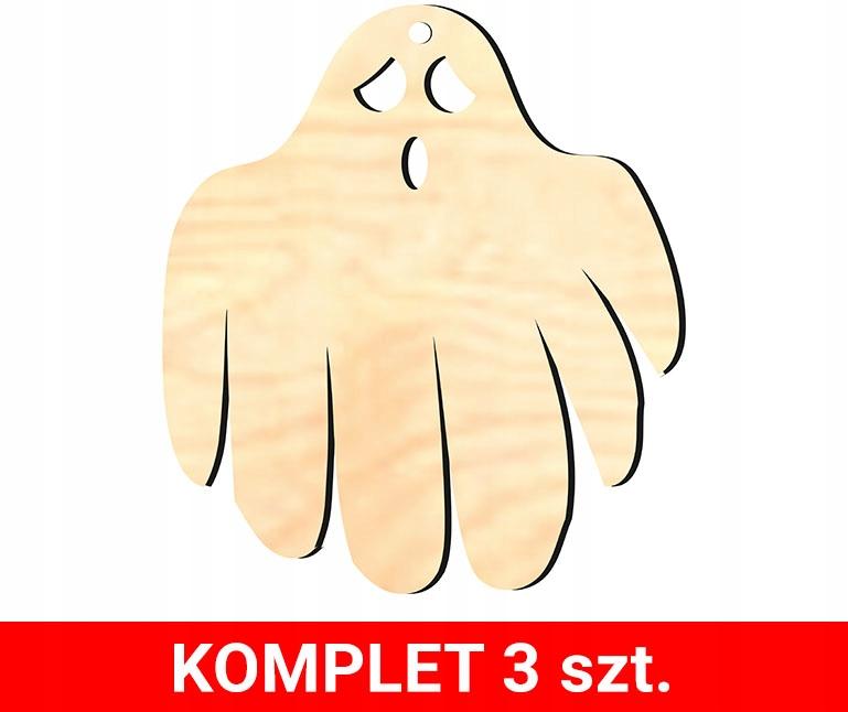 Zawieszka ozdoba halloween drewno h6 3 szt.