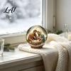 Lightweight Acrylic Holiday Gift Christmas Crystal Ball Figurine 2D Winter Cottage Carousel Transparent Igloo Ornament Tabletop Ornaments for