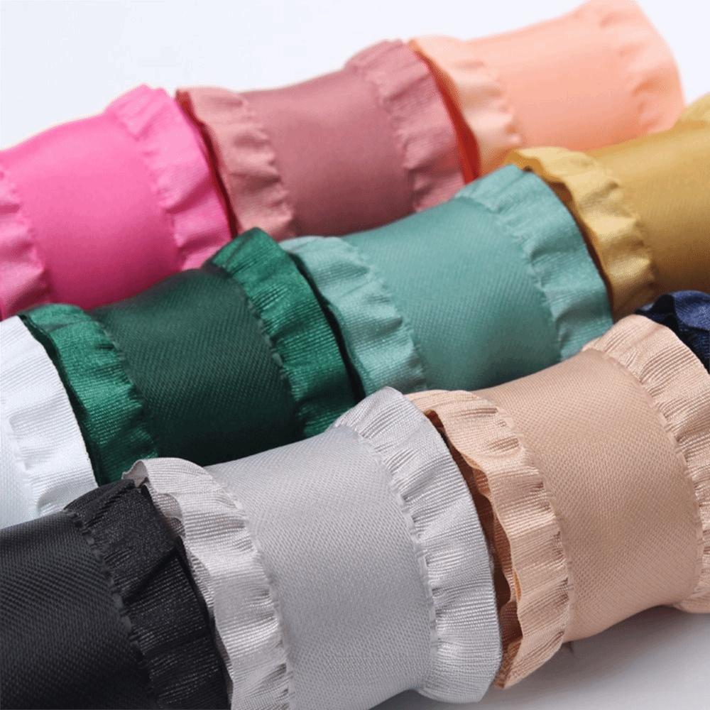 5yards Handmade Ruffles Edge Satin Ribbon Skirt Edge Woven Band  For DIY Hair Garment Accessories