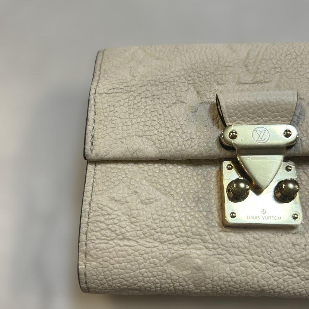 Used Louis Vuitton Monogram Empreinte Metis Compact Wallet White