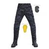 Men Women Motorcycle Riding Jeans Pants With CE Armor Protection Green Blue Black Camo Workwear Style