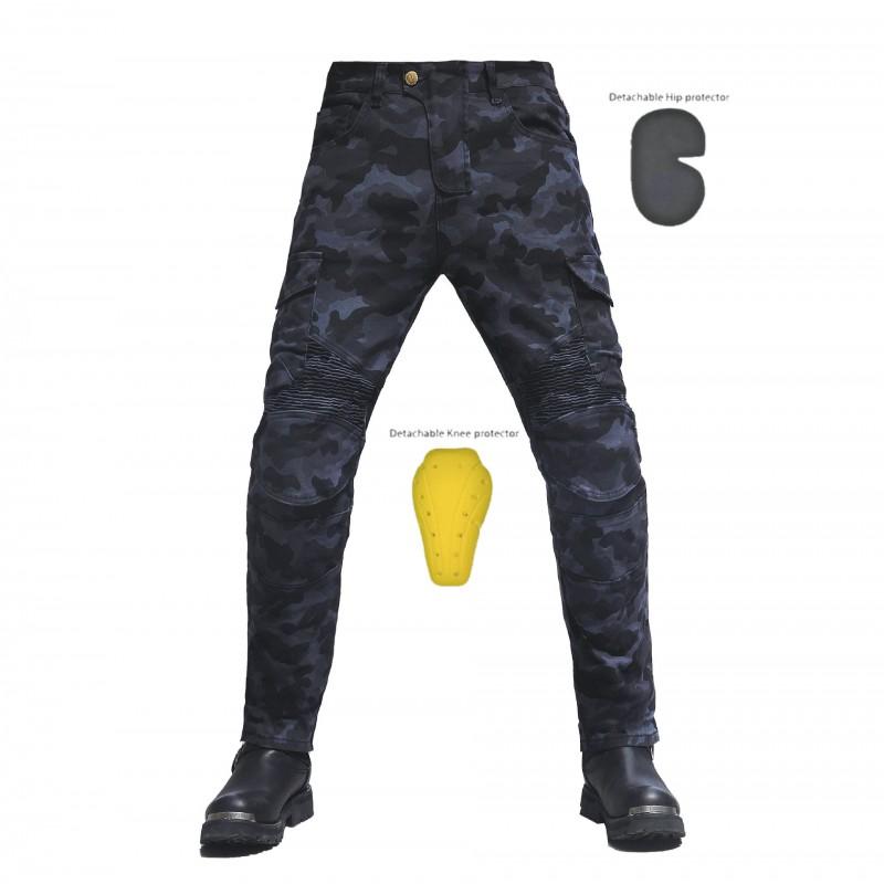 Men Women Motorcycle Riding Jeans Pants With CE Armor Protection Green Blue Black Camo Workwear Style