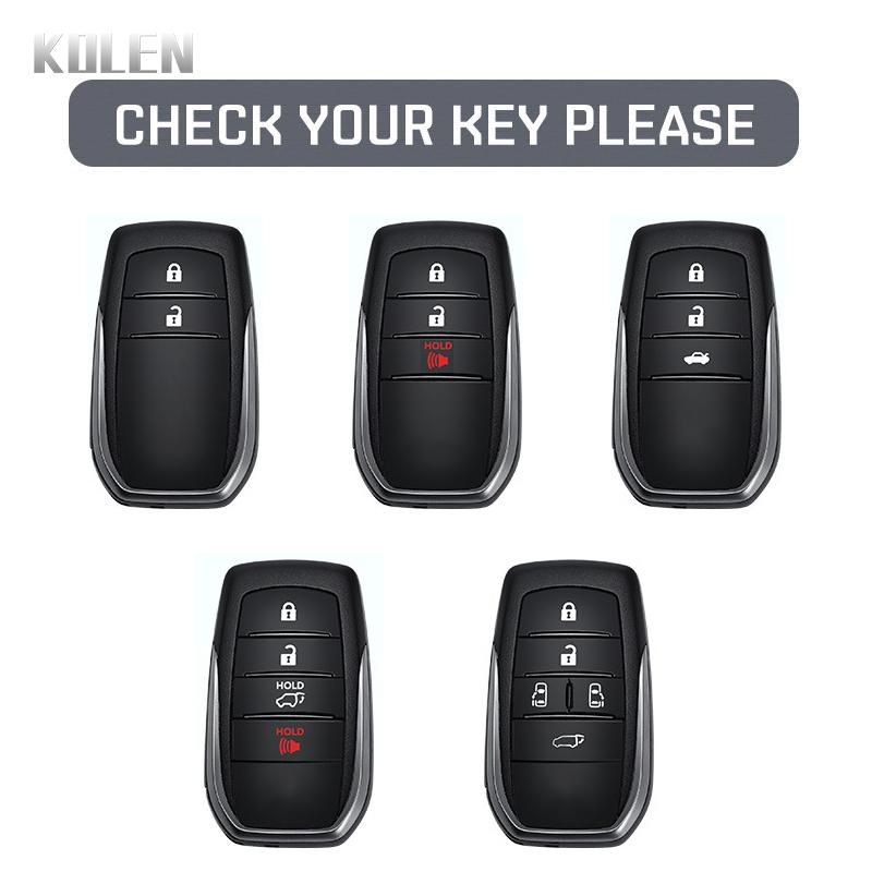 Abs Carbon Fiber Car Flip Key Case Cover For Toyota Sienna Rav4 Crown Hilux Fortuner Camry Land Cruiser Prado Venza Accessories