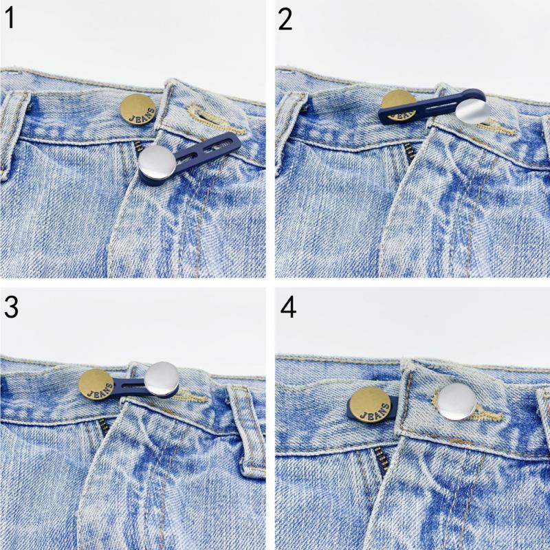 Creative Metal Button Extenders For Pants Jeans Belt Extender Sew-Free Adjustable Waist Nail-Free Fasteners Sewing Accessories