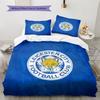 Leicester City FC  Pattern Bedding Quilt Set  Home Decoration  Gift (1 * Duvet Cover + 2 * Pillowcase  Without Core)