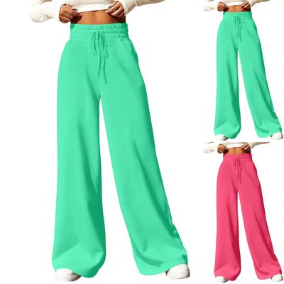 Women's Fashion Casual Wide Leg Pants High Waisted Sports Pants