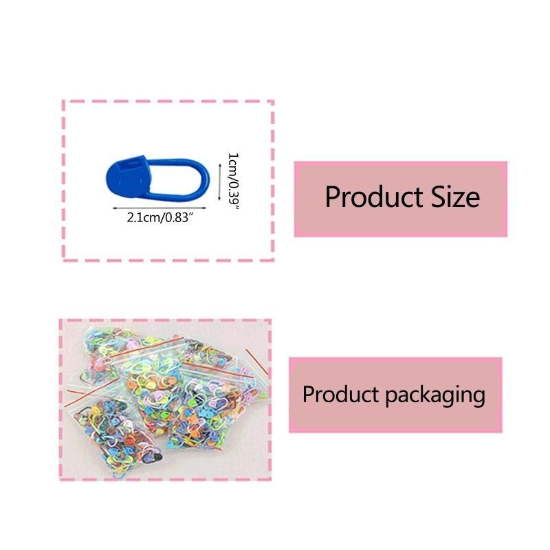 100 Pcs Knitting Crochet Markers Plastic Safety Locking Markers Hold Clip