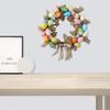 15.7 Easter Wreath, Vintage Easter Wreath with Multi Colored Pastel Eggs Burlap Bowknot, Easter Wreath for Front Door and Wall Decoration,