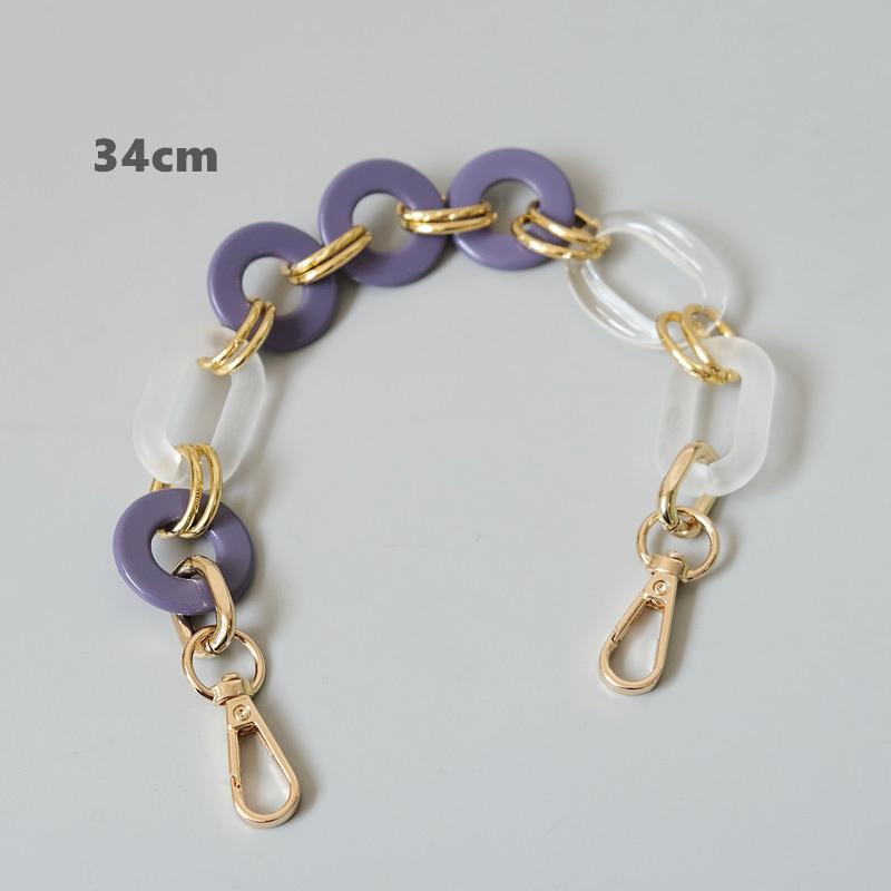 Neue Damentasche Zubehör Lila Grün Rot Acrylharzteile Luxuriöses Handgefertigtes Armband Damen Ersatz-Taschengriff Reif