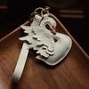 Handmade Leather Swan Bag Charm KeyChain