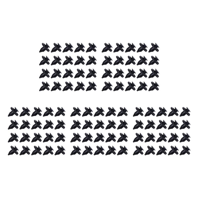 100 Pcs Plastic Rivets For Clip Screw Type Fastener, Black чёрный