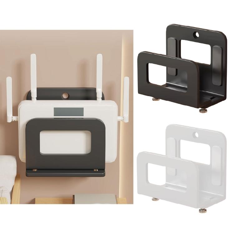 Durable Carbon Steel Electronics Shelf Wall Mount No Tools Needed Holds Router Sound System Devices Ventilation Design