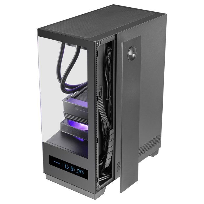 Boîtier Gaming ATX - MARS GAMING - MC PULSAR - Écran LCD Frontal - Double Verre Trempé - USB-C Noir