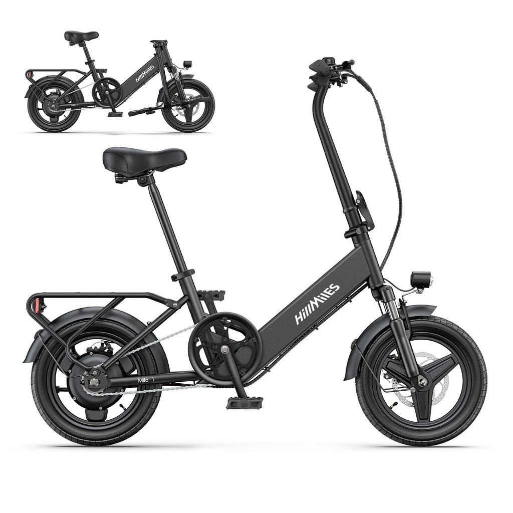 HillMiles Mile 1 Folding E-Bike: 250W Motor, 60km Range, 14" Wheels, 23kg Lightweight