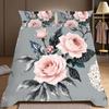 3-Piece Bedding Pillowcase Quilt Cover Set Pink Rose 2D Digital Printing Suitable For Bedroom Dormitory Decoration