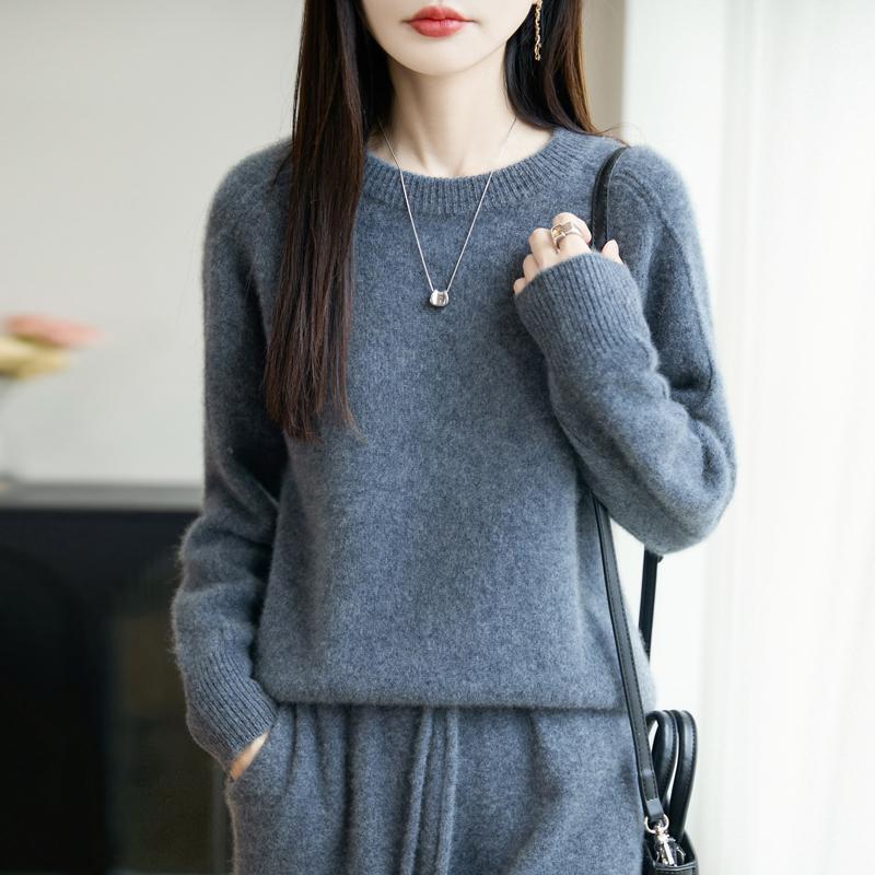 Women Sweater 100% Wool MODERN NEW SAGA O-neck Knit Pullover Thick Winter Jumpers Female Knit Tops