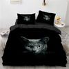 3D Katze Bettwäscheset Luxus Tier Bettbezug mit Kissenbezug Queen King Einzel Doppelgröße für Mädchen Junge Polyester Steppdecke