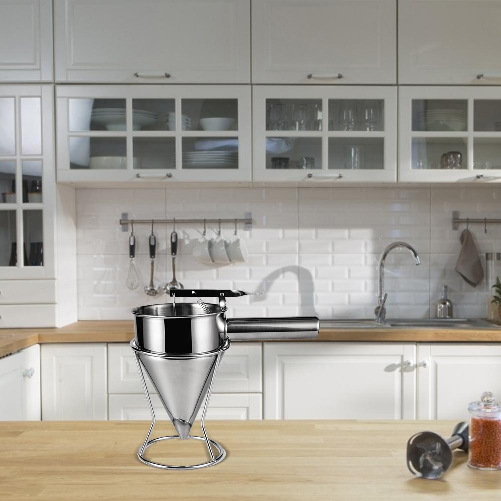 Stempeltrakt i rustfritt stål med stativ Kjøkken Baketrakt Rørdispenser Saus Fløtedosering