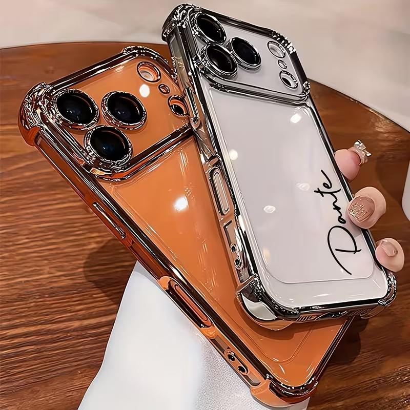 Personalized Name Personalized Plating Four Corner Anti Drop TPU Phone Case for iPhone 17 16 15 14 13 Pro Max Air