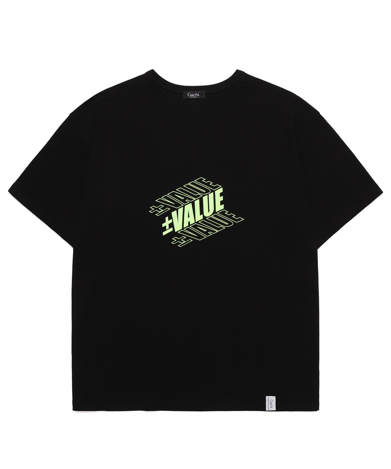 Gachi Loose Fit Value Logo Short Sleeve T-Shirt Black Yellow L