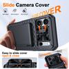 RFID Blocking Wallet Case with Card Holder Sliding Camera Cover Stand PC+TPU Protective Case for iPhone 17 Pro Max-Black