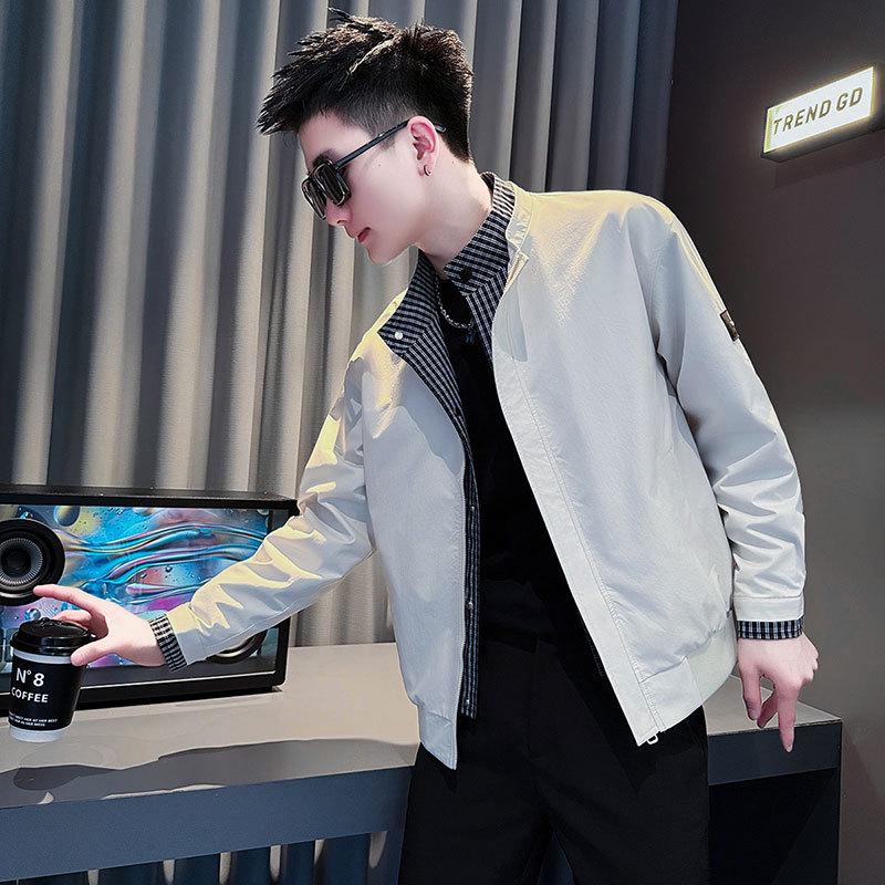 

Trendy Two-Piece Spliced Jacket - 2025 Edition: Stylish, High-End Men s Coat for Spring and Autumn XL (125-140 jin)