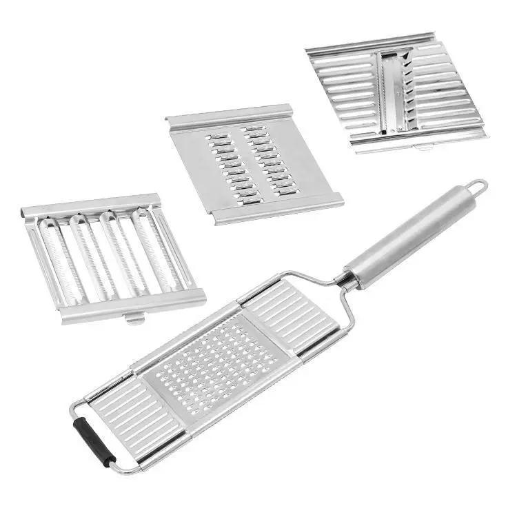 Multi-Purpose 4 in 1 Vegetable Slicer Chopper Stainless Steel Cheese Grater 4 Adjustable Blades Hand-held Shredder Cutter
