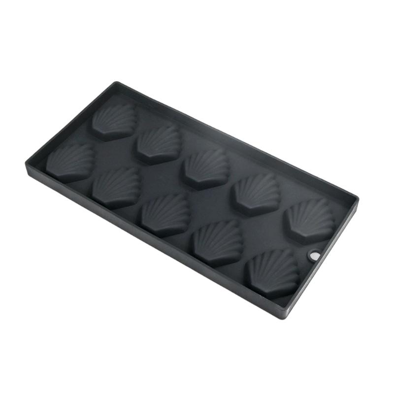 

Professional Food Grade Silicones Pan 10 Cavity Shell Shape Madeleine Cake Dessert Molds Heat Resistant Baking Accessory чёрный
