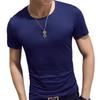 T-shirt da uomo slim alla moda Camicia da uomo in cotone traspirante morbida e confortevole Fitness e tempo libero
