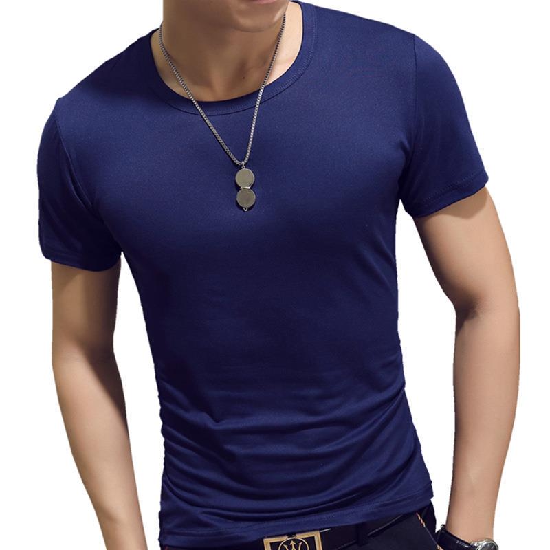 T-shirt da uomo slim alla moda Camicia da uomo in cotone traspirante morbida e confortevole Fitness e tempo libero
