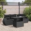 VidaXL Garden Lounge Set 5 Pcs with Cushions Black Wicker 3326556