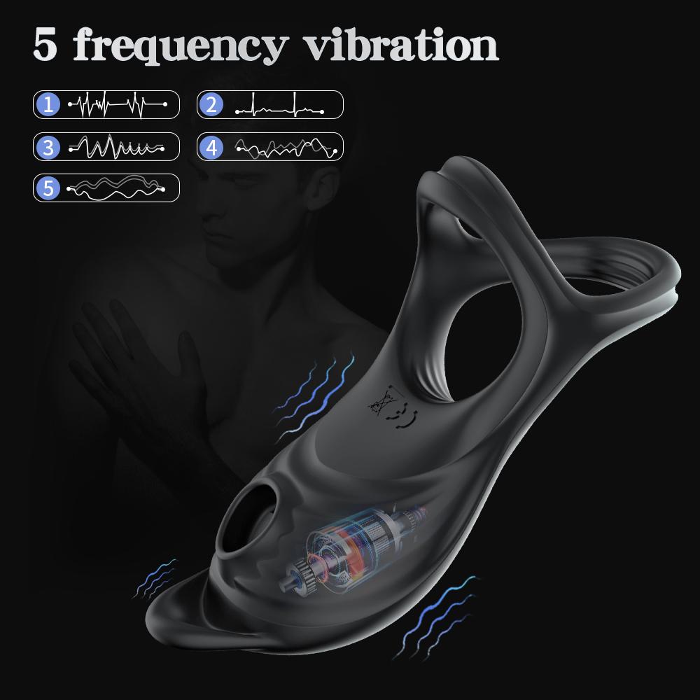 Remote Control Penis Ring Vibrator for Adult Sucking Licking Clitoris Stimulator Cock Ring Enlargement Sex Toy for Man & Couples
