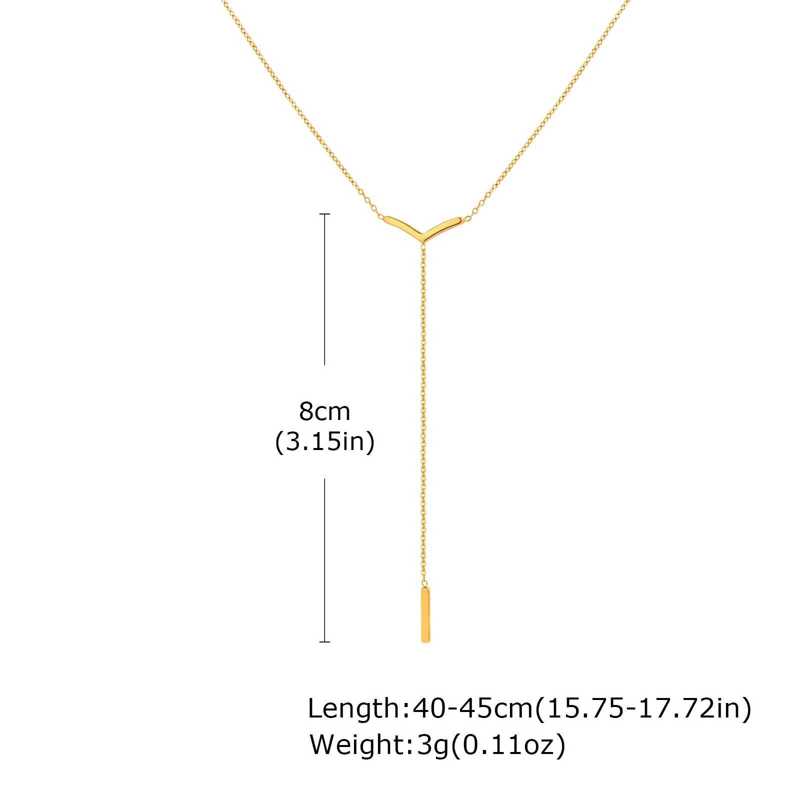 

Prjewel K Chain Choker For Women Stainless Steel Infinite Love Eternal Water Drop Pendant Y-Shaped Necklace Mother s Day Gift