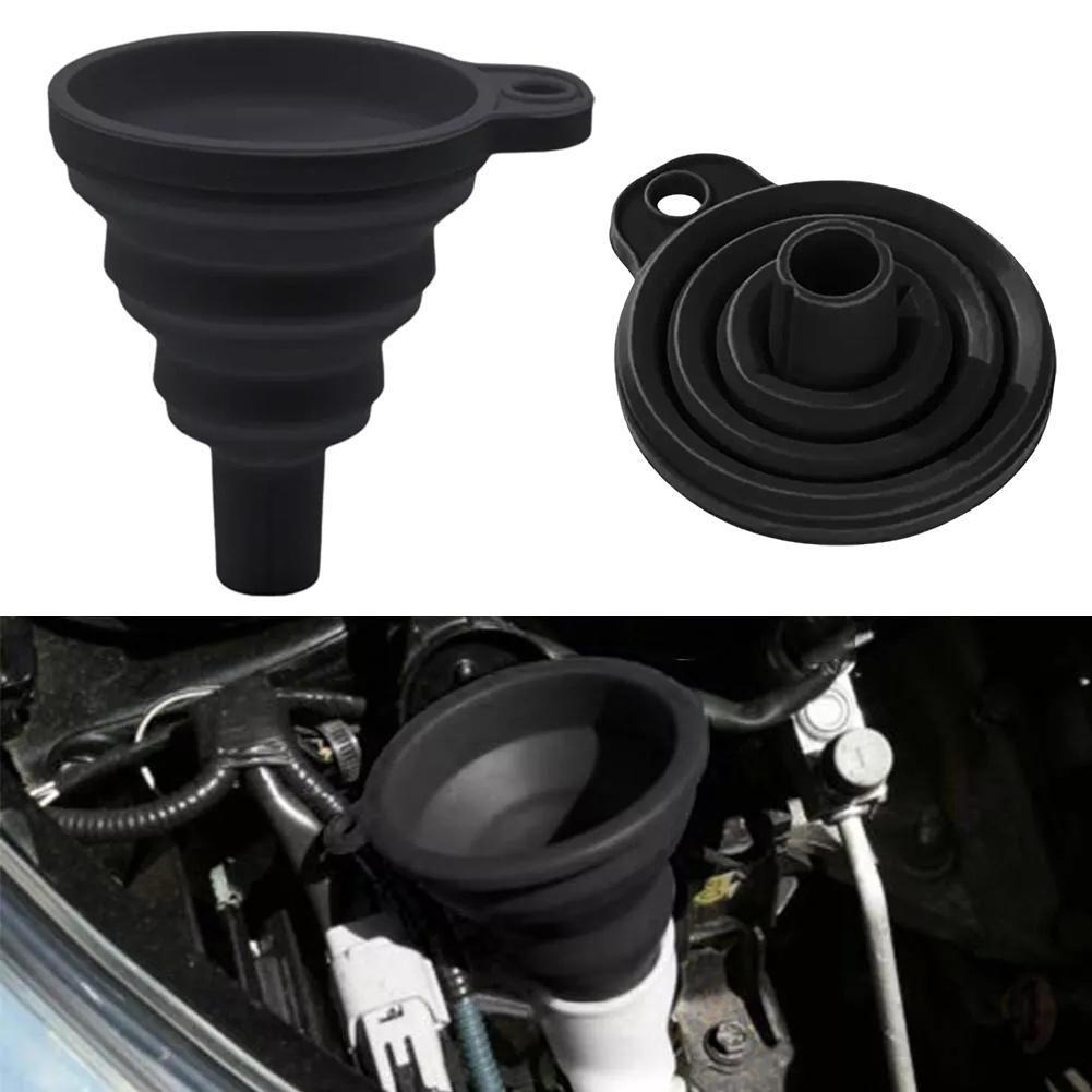 Silicone Separatory Filter Funnel Car Universal Liquid Funnel Washer Fluid Change Foldable Portable Auto Engine Oil Petrol Chang
