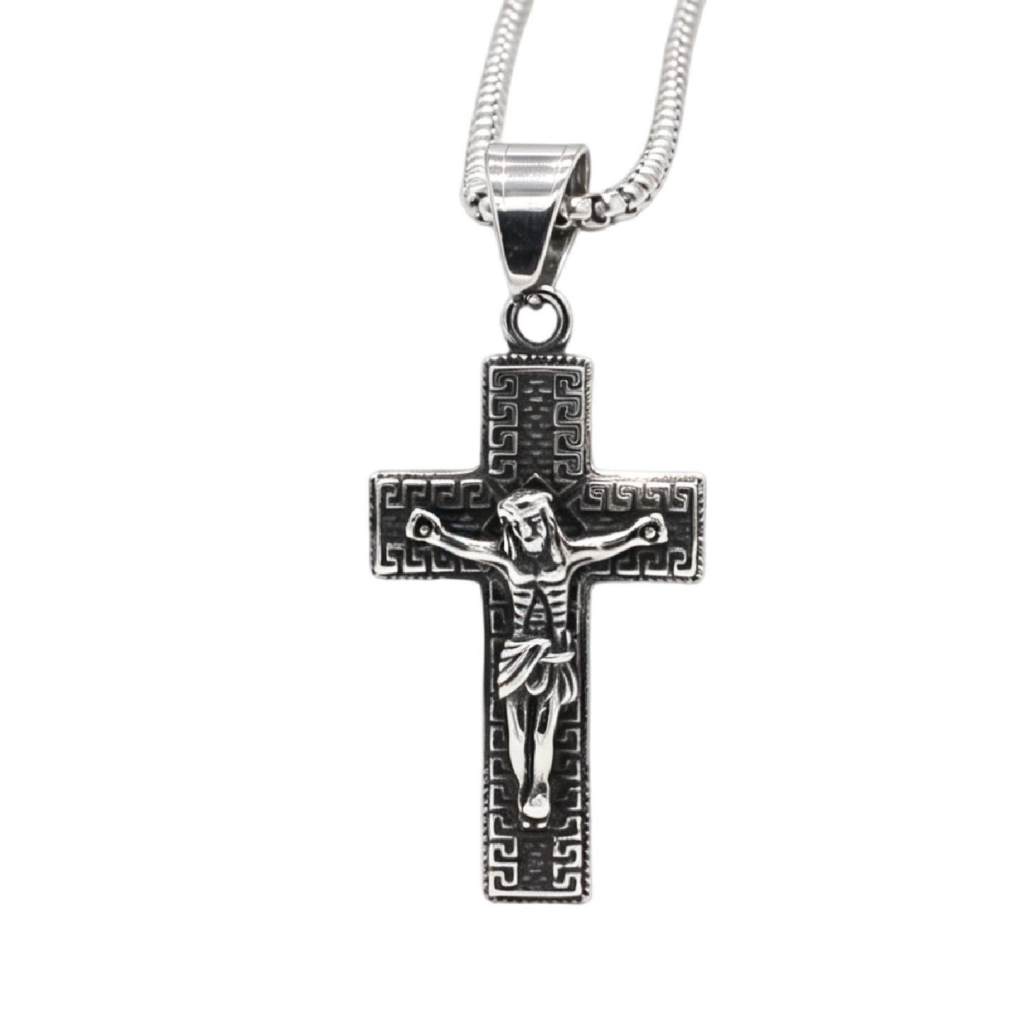 QH Personalized Vintage Cross Men s Titanium Steel Pendant Necklace