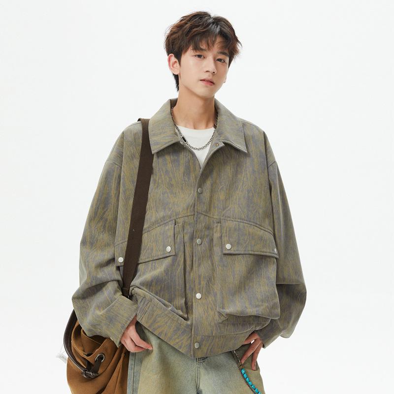 Men s Retro Multi-Style Workwear Baseball Jacket - Trendy, Loose, and Versatile 3XL