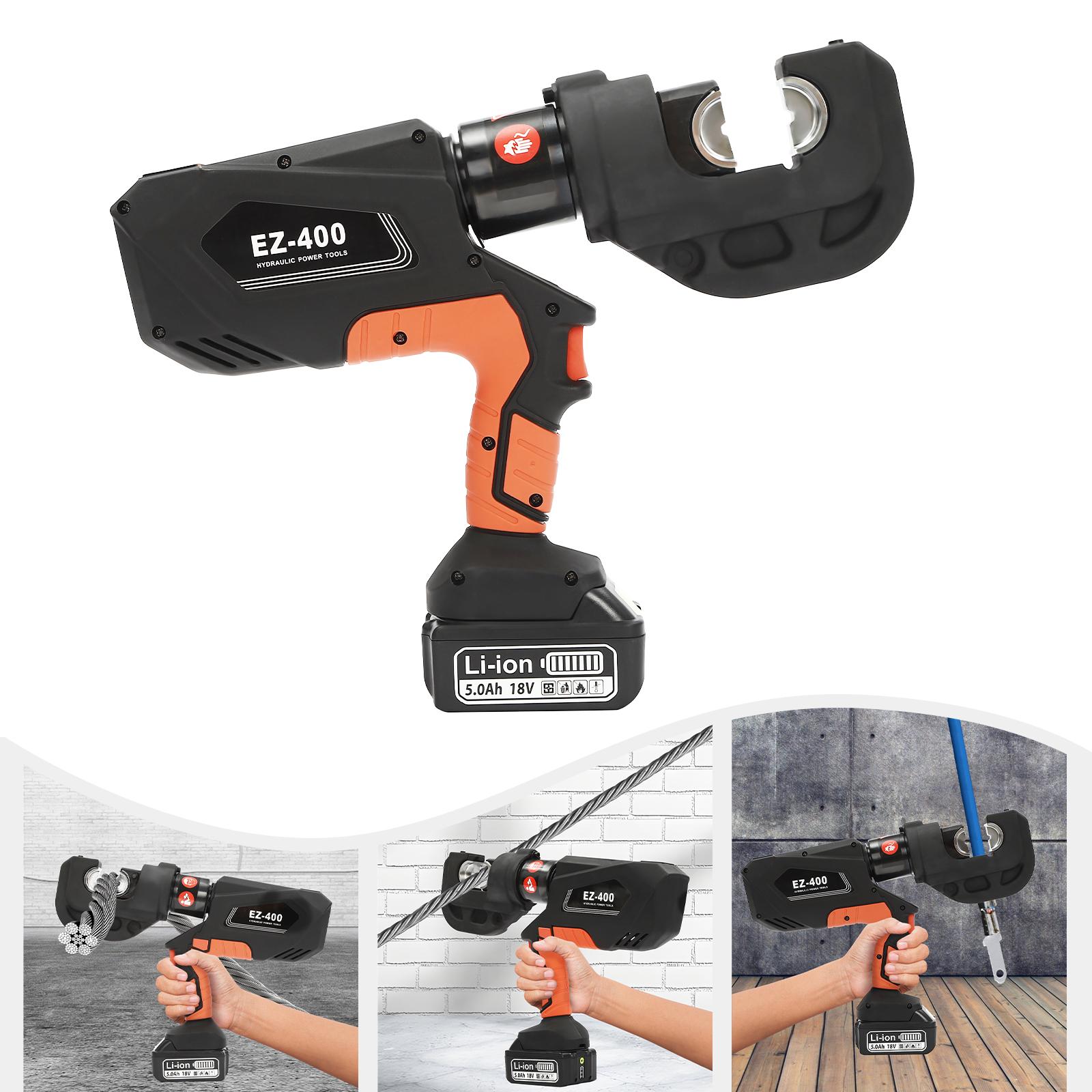 

Аккумуляторные гидравлические клещи EZ-400 из стали 40Cr, черные электрические гидравлические обжимные клещи для ремонта электроэнергии