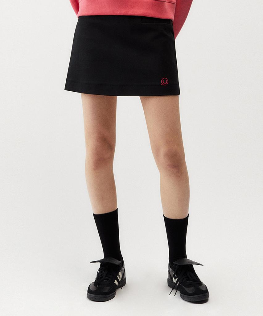 MAYOL Symbol Embroidered Mini Skirt_Black