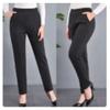 Women's Clothing Fashion Plus Fleece Plaid Pants Autumn Winter Casual Warm Elastic Waist Straight Trousers for Female