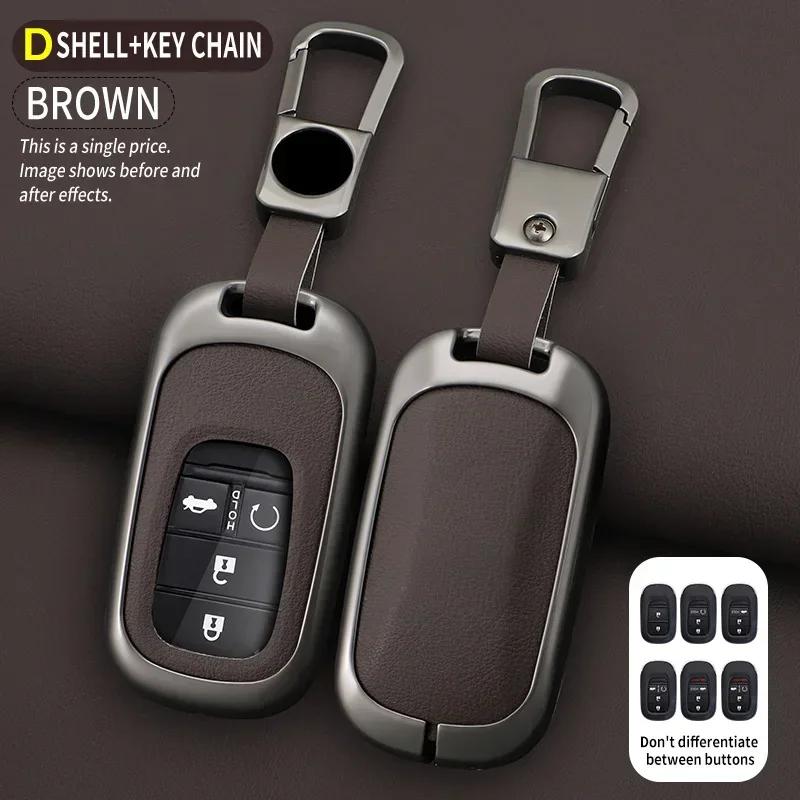 Interior Mouldings Leather Car Remote Key Case Fob Cover Protector Holder Shell For Honda Civic Accord HR-V CR-V CRV 2022 2023 K