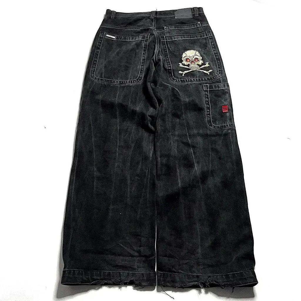 American Y2K Polar Boy Hip-Hop Embroidered Straight-Leg Jeans for Men