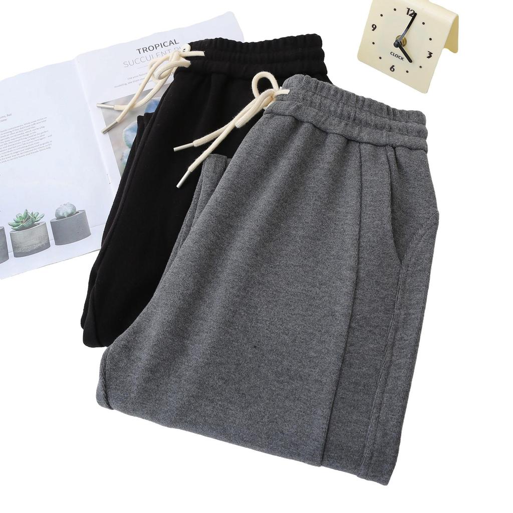 2026 Spring Plus Size High Waist Elastic Knit Pants for Women - Straight Leg, Versatile & Casual