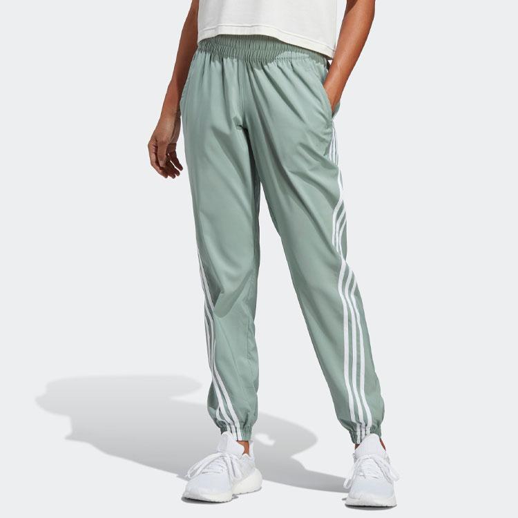 Adidas Train Icons Woven Pants With Logo Print Women Bottoms Silver Grey Green HS2367