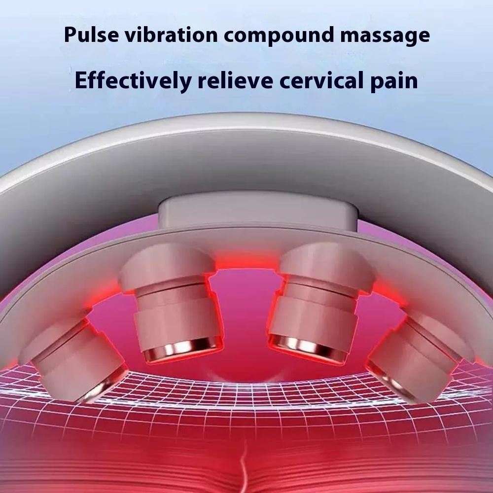 Neck Massager Electric Microcurrent Multi-Head Replaceable Wireless Knead Shiatsu Heating Vibration Cervical Shoulder Massager